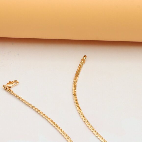 Elegant Rose Gold Flat Chain Necklace in High Quality Finish, XPNL0271 - Picture 8 of 11